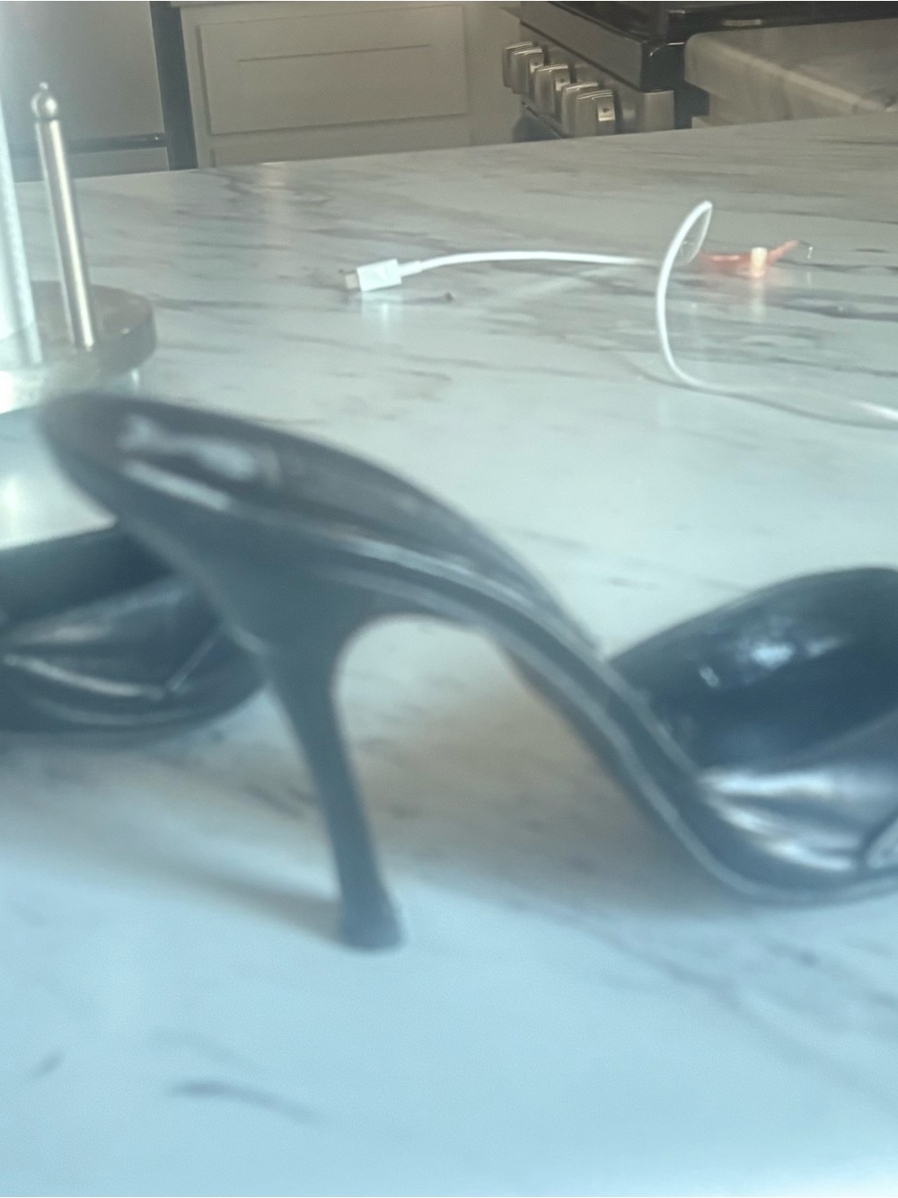 Sleek Black Women's Stiletto Slide Heels